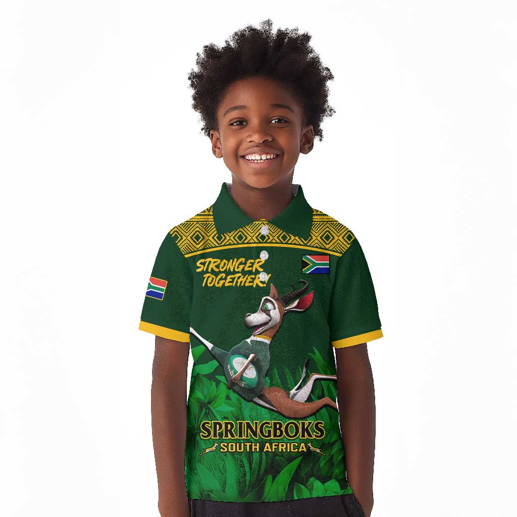 South Africa Rugby Kid Polo Shirt Go Bokke World Cup Champions History