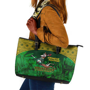 South Africa Rugby Leather Tote Bag Go Bokke World Cup Champions History