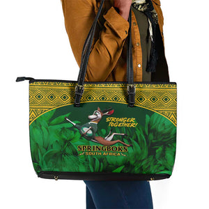 South Africa Rugby Leather Tote Bag Go Bokke World Cup Champions History