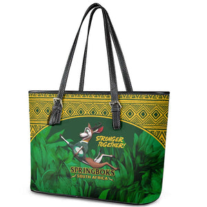 South Africa Rugby Leather Tote Bag Go Bokke World Cup Champions History