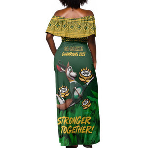 South Africa Rugby Off Shoulder Maxi Dress Go Bokke World Cup Champions History