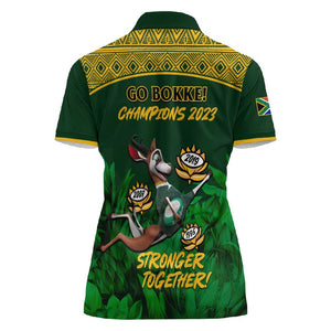 South Africa Rugby Women Polo Shirt Go Bokke World Cup Champions History