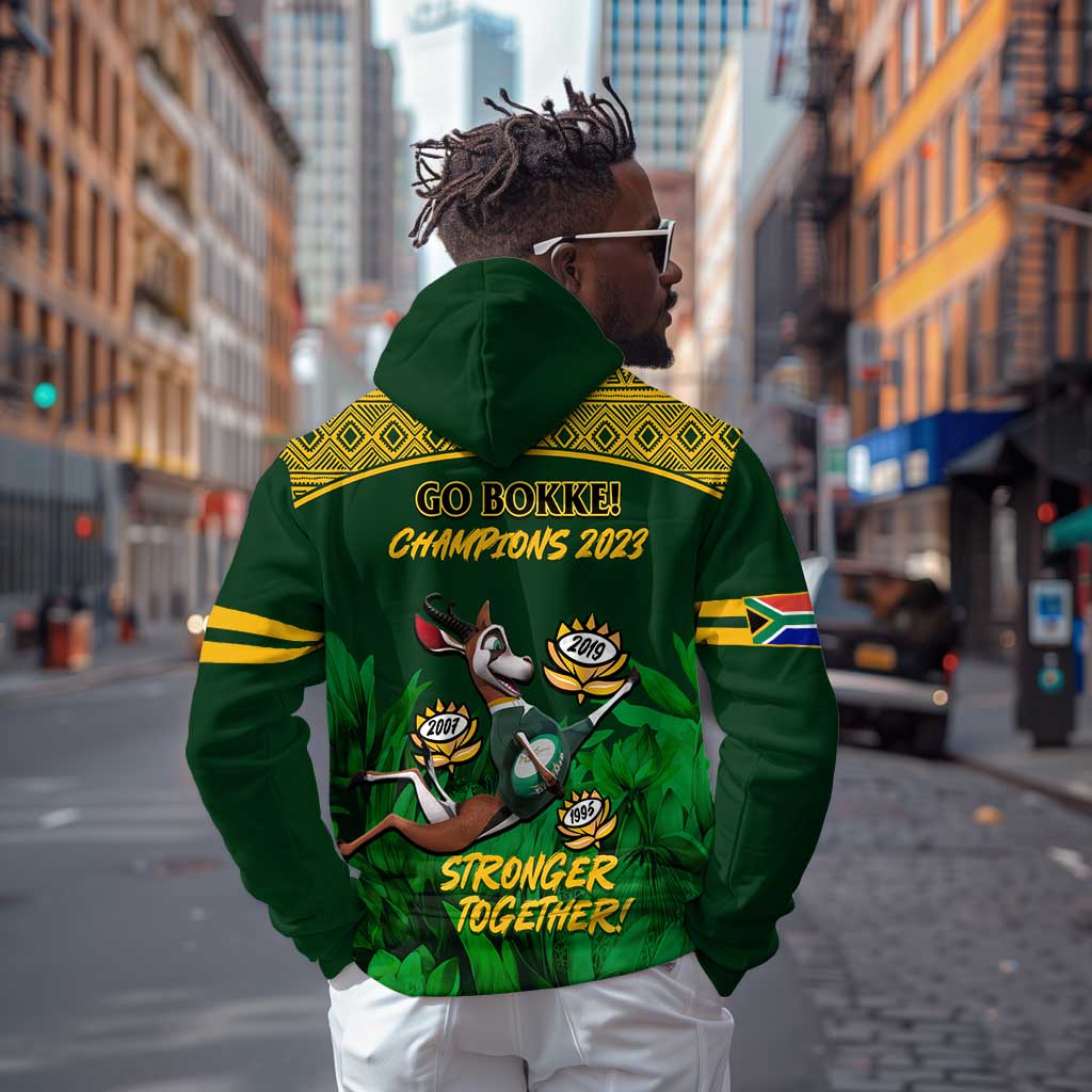 South Africa Rugby Zip Hoodie Go Bokke World Cup Champions History