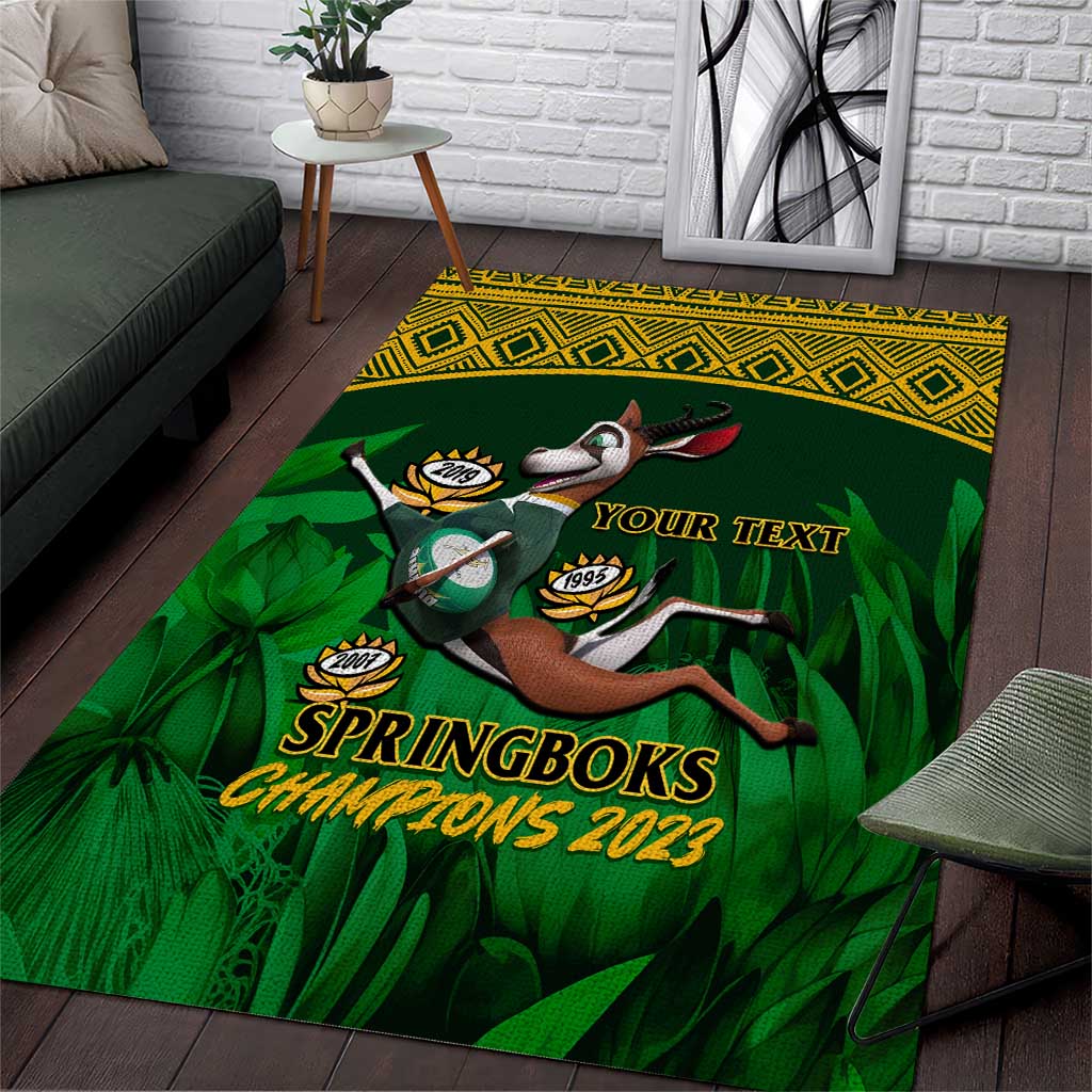 Custom South Africa Rugby Area Rug Go Bokke World Cup Champions History