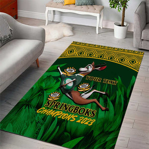 Custom South Africa Rugby Area Rug Go Bokke World Cup Champions History