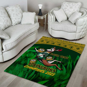 Custom South Africa Rugby Area Rug Go Bokke World Cup Champions History