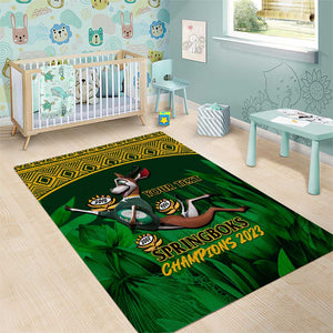 Custom South Africa Rugby Area Rug Go Bokke World Cup Champions History