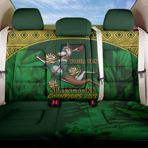 Custom South Africa Rugby Back Car Seat Cover Go Bokke World Cup Champions History