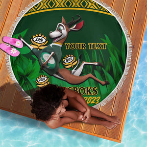 Custom South Africa Rugby Beach Blanket Go Bokke World Cup Champions History