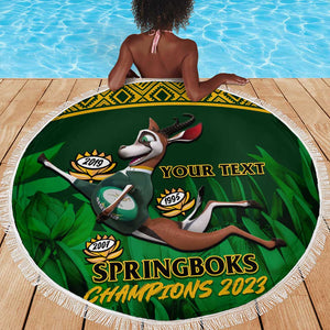 Custom South Africa Rugby Beach Blanket Go Bokke World Cup Champions History