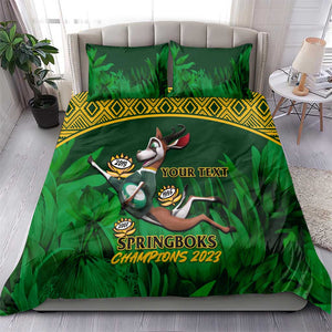 Custom South Africa Rugby Bedding Set Go Bokke World Cup Champions History