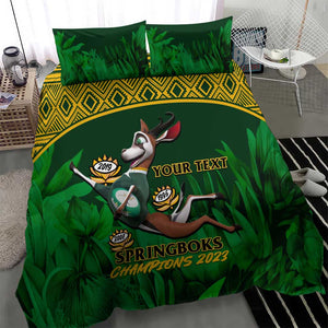 Custom South Africa Rugby Bedding Set Go Bokke World Cup Champions History