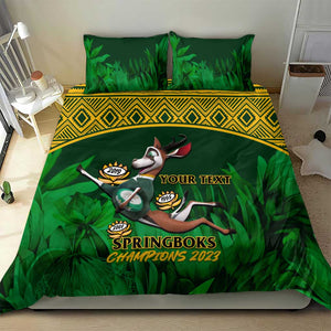 Custom South Africa Rugby Bedding Set Go Bokke World Cup Champions History