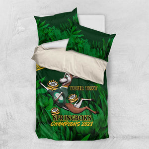 Custom South Africa Rugby Bedding Set Go Bokke World Cup Champions History