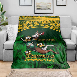 Custom South Africa Rugby Blanket Go Bokke World Cup Champions History