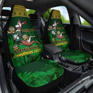 Custom South Africa Rugby Car Seat Cover Go Bokke World Cup Champions History