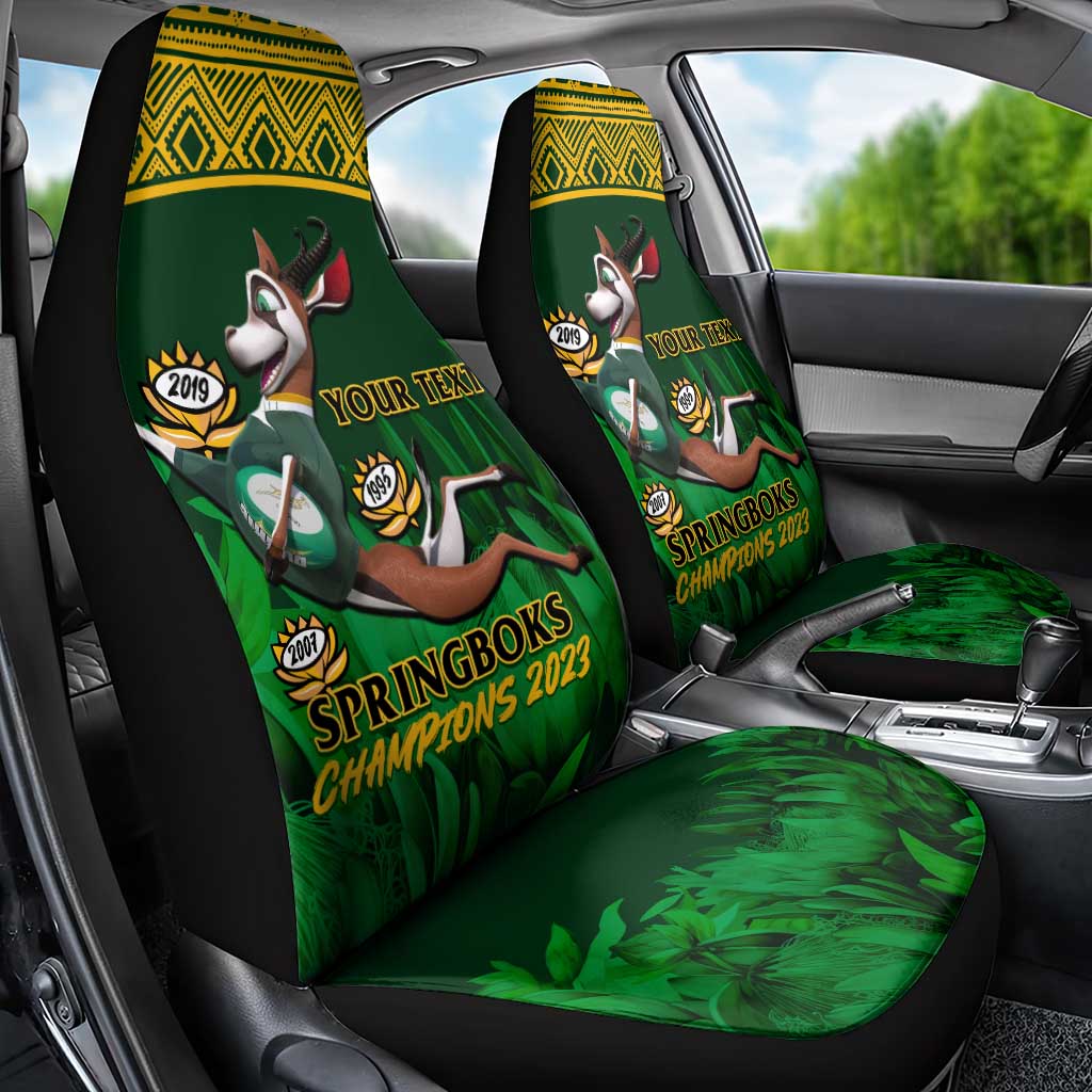 Custom South Africa Rugby Car Seat Cover Go Bokke World Cup Champions History