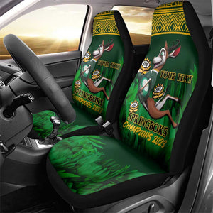 Custom South Africa Rugby Car Seat Cover Go Bokke World Cup Champions History