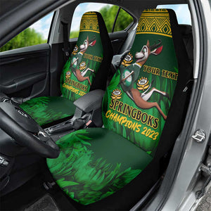 Custom South Africa Rugby Car Seat Cover Go Bokke World Cup Champions History