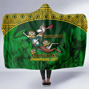 Custom South Africa Rugby Hooded Blanket Go Bokke World Cup Champions History