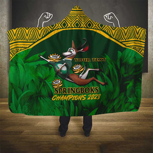 Custom South Africa Rugby Hooded Blanket Go Bokke World Cup Champions History