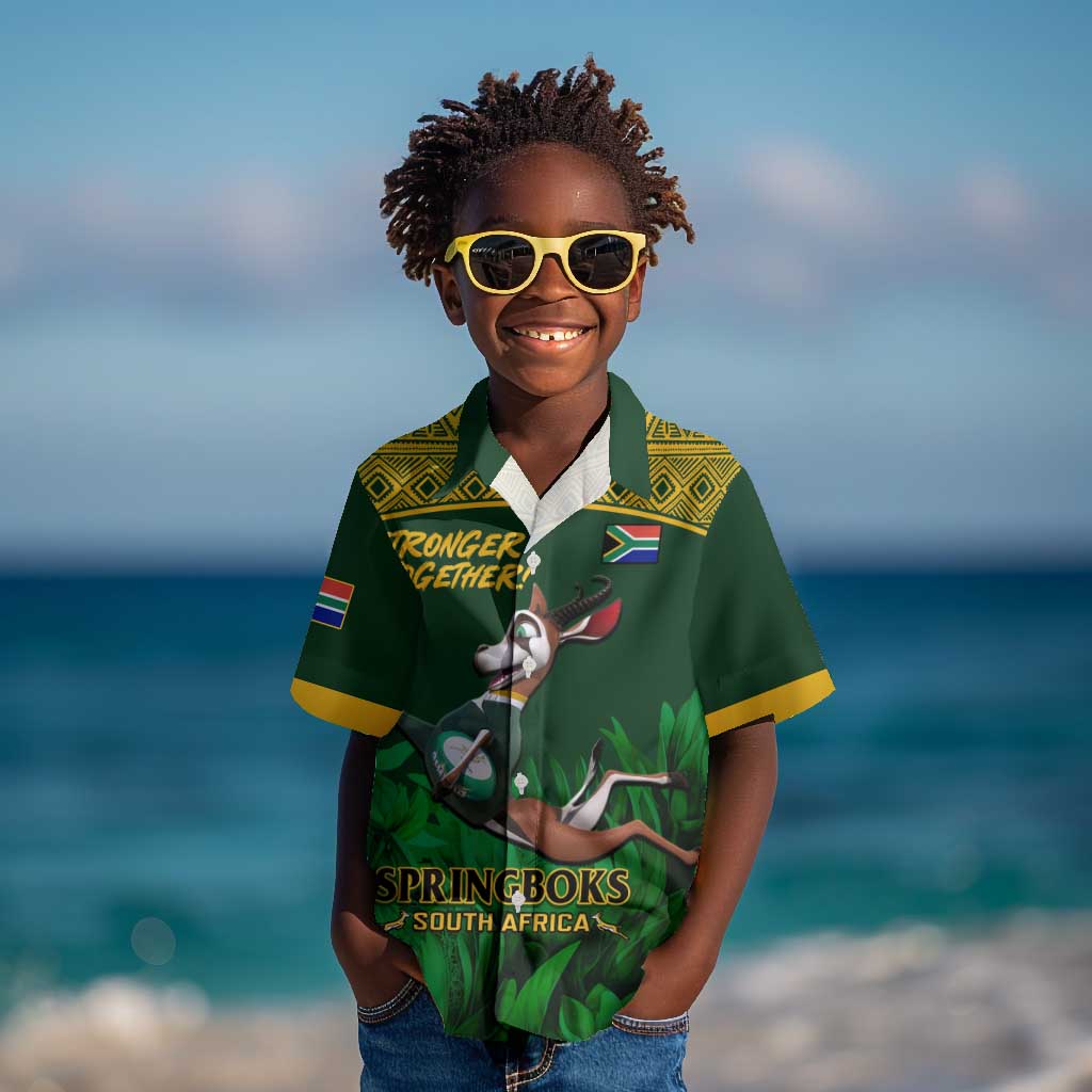 Custom South Africa Rugby Kid Hawaiian Shirt Go Bokke World Cup Champions History