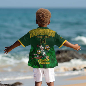 Custom South Africa Rugby Kid Hawaiian Shirt Go Bokke World Cup Champions History