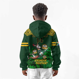 Custom South Africa Rugby Kid Hoodie Go Bokke World Cup Champions History