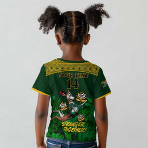 Custom South Africa Rugby Kid T shirt Go Bokke World Cup Champions History