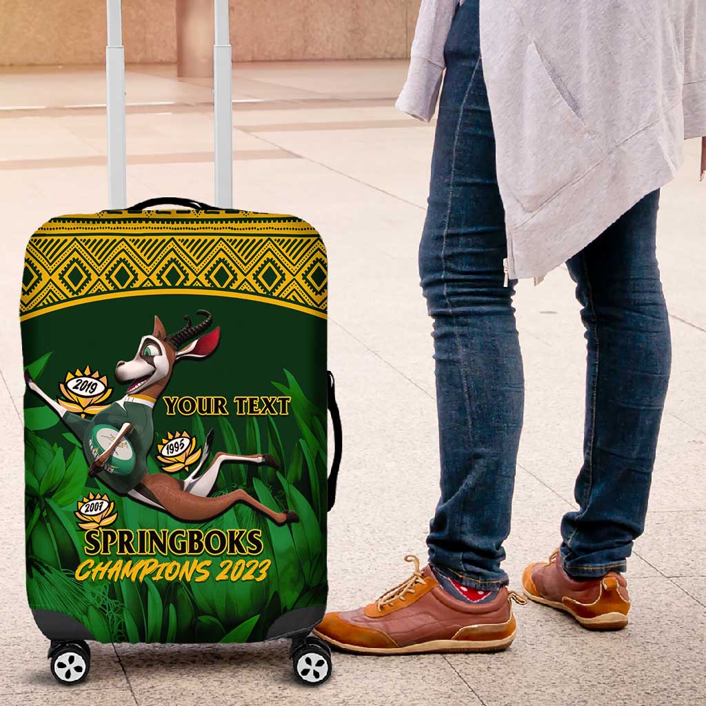 Custom South Africa Rugby Luggage Cover Go Bokke World Cup Champions History