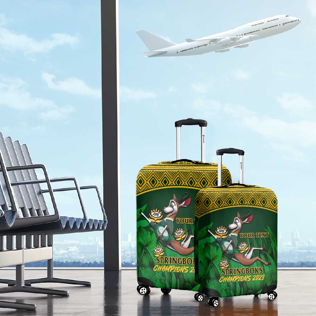 Custom South Africa Rugby Luggage Cover Go Bokke World Cup Champions History