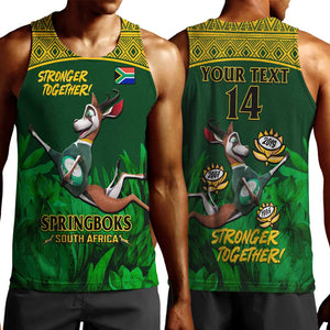 Custom South Africa Rugby Men Tank Top Go Bokke World Cup Champions History