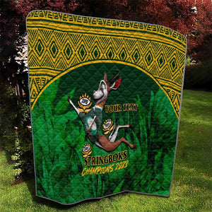 Custom South Africa Rugby Quilt Go Bokke World Cup Champions History