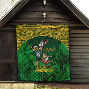 Custom South Africa Rugby Quilt Go Bokke World Cup Champions History