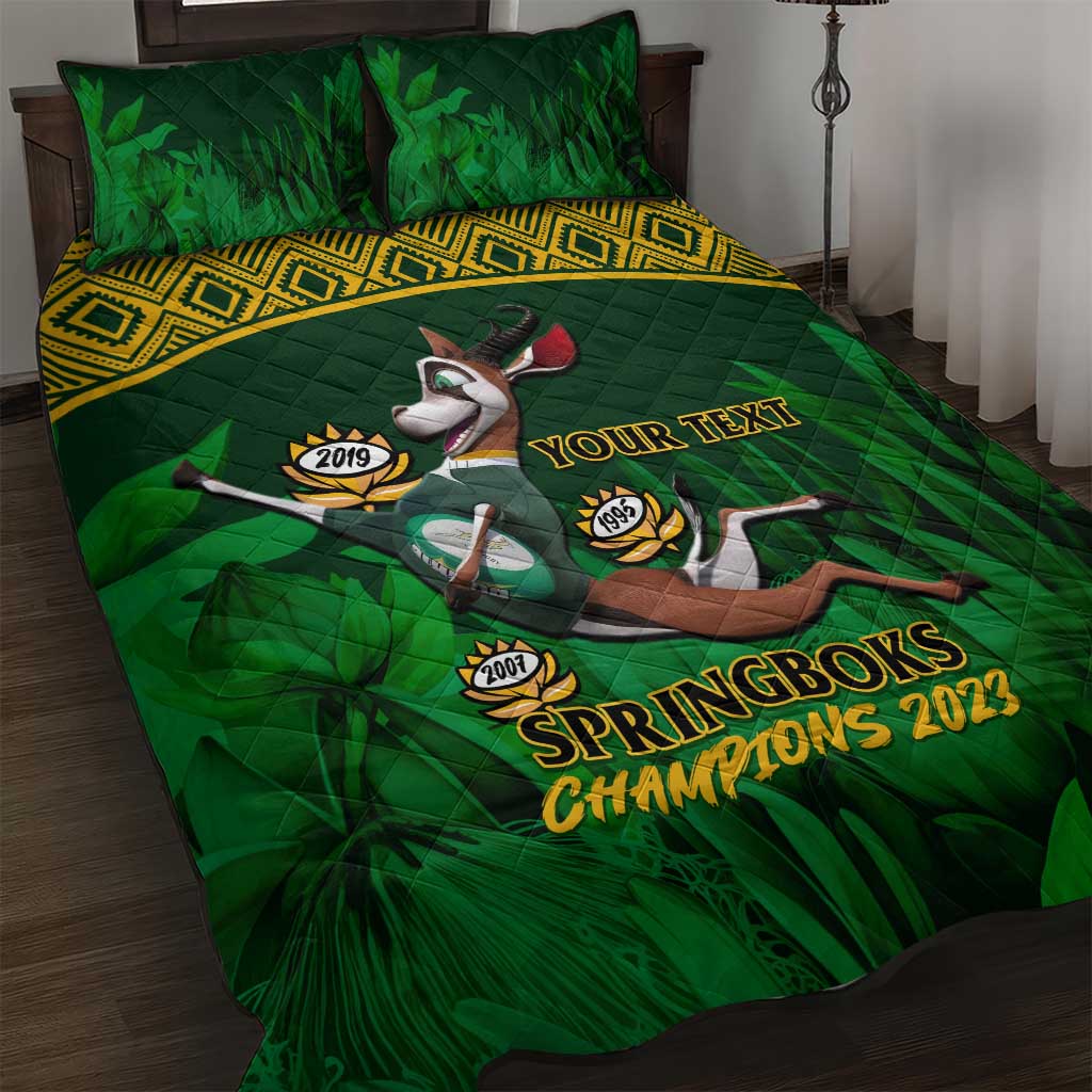 Custom South Africa Rugby Quilt Bed Set Go Bokke World Cup Champions History