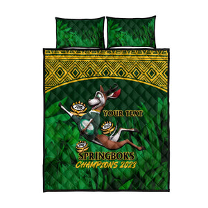 Custom South Africa Rugby Quilt Bed Set Go Bokke World Cup Champions History