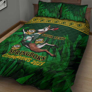 Custom South Africa Rugby Quilt Bed Set Go Bokke World Cup Champions History