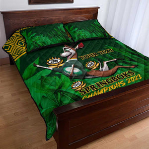 Custom South Africa Rugby Quilt Bed Set Go Bokke World Cup Champions History