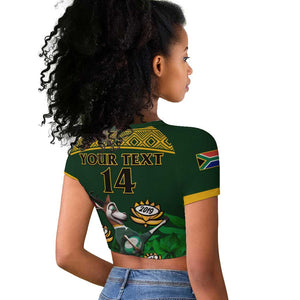 Custom South Africa Rugby Raglan Cropped T shirt Go Bokke World Cup Champions History