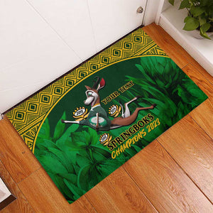 Custom South Africa Rugby Rubber Doormat Go Bokke World Cup Champions History