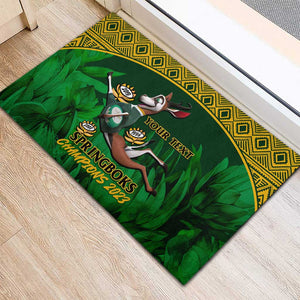 Custom South Africa Rugby Rubber Doormat Go Bokke World Cup Champions History