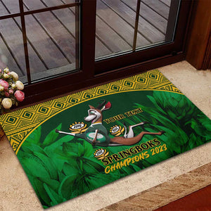 Custom South Africa Rugby Rubber Doormat Go Bokke World Cup Champions History