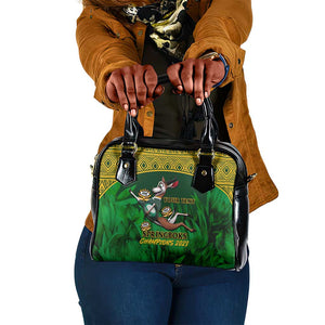 Custom South Africa Rugby Shoulder Handbag Go Bokke World Cup Champions History