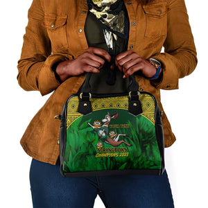 Custom South Africa Rugby Shoulder Handbag Go Bokke World Cup Champions History