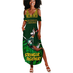 Custom South Africa Rugby Summer Maxi Dress Go Bokke World Cup Champions History