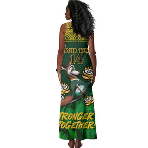 Custom South Africa Rugby Tank Maxi Dress Go Bokke World Cup Champions History