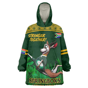 Custom South Africa Rugby Wearable Blanket Hoodie Go Bokke World Cup Champions History