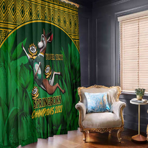 Custom South Africa Rugby Window Curtain Go Bokke World Cup Champions History