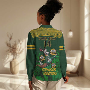 Custom South Africa Rugby Women Casual Shirt Go Bokke World Cup Champions History LT14