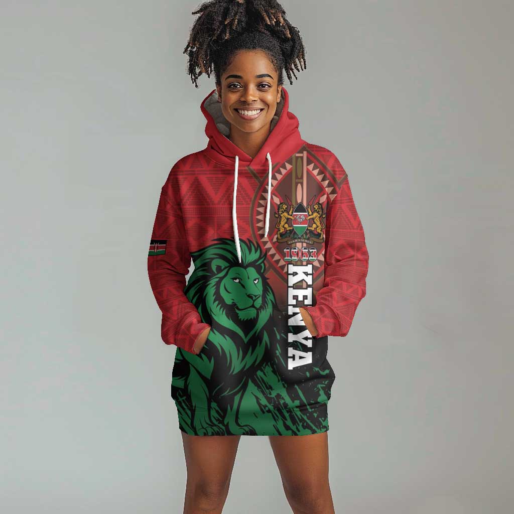 Kenya Independence Day Hoodie Dress Jamhuri ya Kenya 1963 - African Pattern